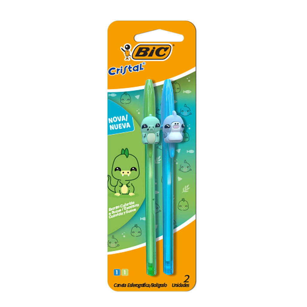 Caneta esferográfica 1.2 Dinossauro com 2 unidades Bic