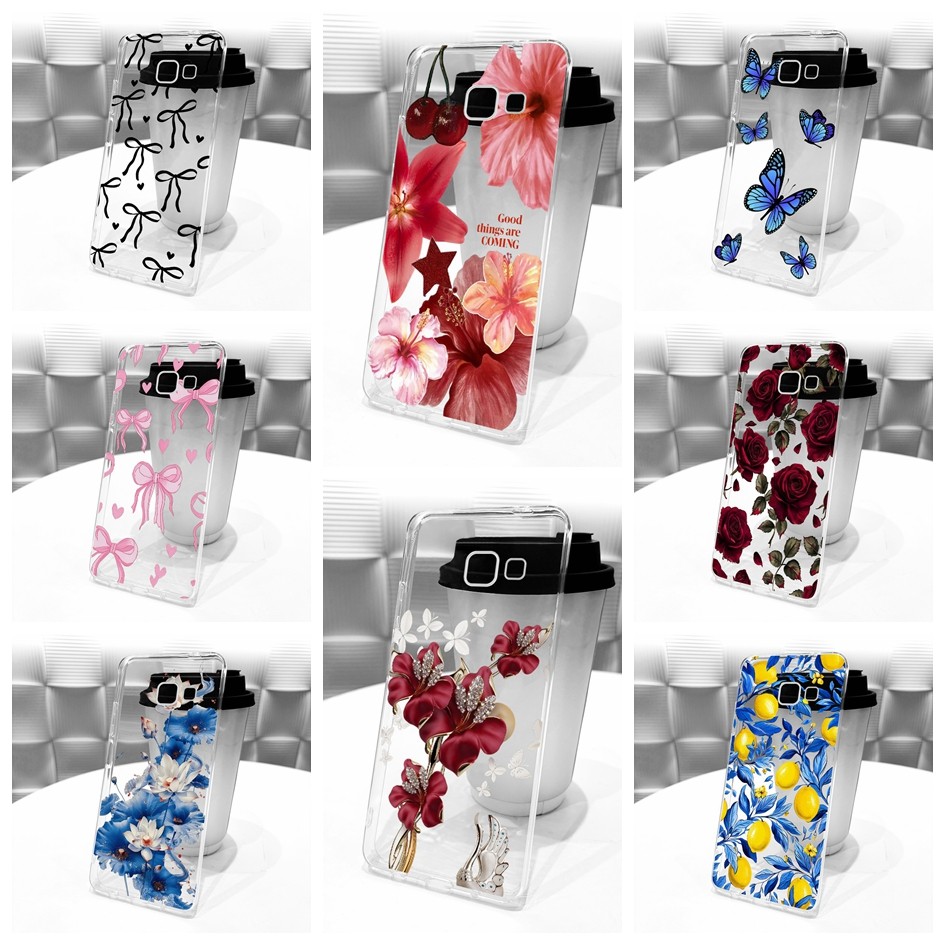 Invólucro Claro Para Samsung Galaxy A5 2016 2017 Caso A520 A520F A510 A510F Popular Flor Macio Silicone TPU Telefone Cap