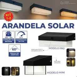 Arandela Solar Mini e Pro Placa Solar Embutida 3 Tons de Luz A Prova D'agua