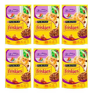 Kit 6 Ração Úmida para Gatos Friskies Adultos Sabor Cordeiro ao Molho em Sachê 85g em Oferta na Shopee