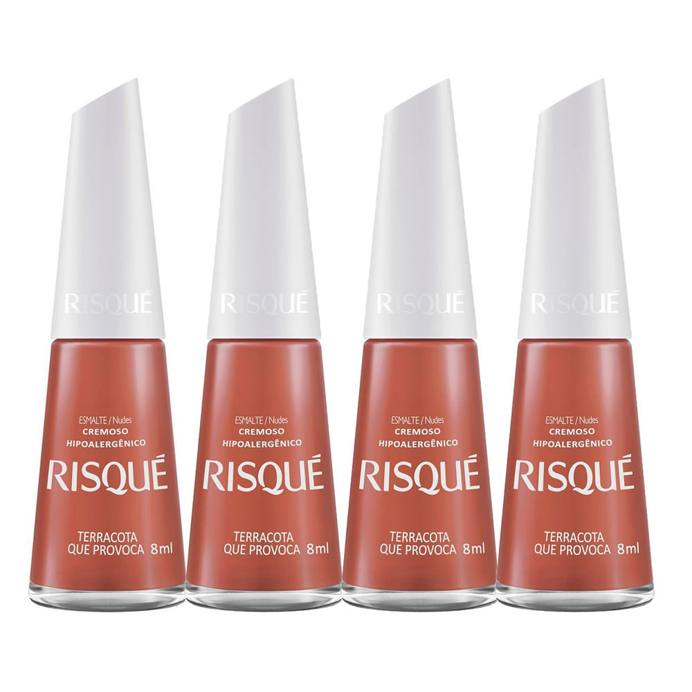 Kit 4 Esmalte Risqué Cor Terracota que Provoca com 8ml em Oferta na Shopee