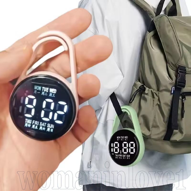 Relógio Eletrônico LED-De Bolso Portátil Digital Com Função Luminosa Pingente-Chaveiro Gota De Água-Para Estudantes Mont