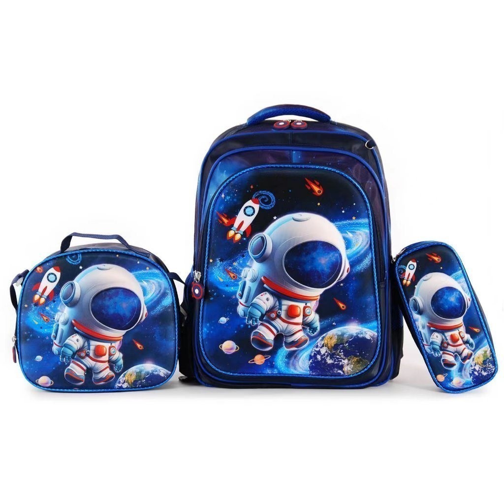 Material escolar infantil caixa de lancheira 3D impressa menino com lâmpada