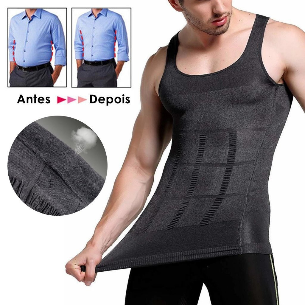 Cinta Colete Redutora Camisa Modeladora Slim Fit Postural Ginecomastia em Oferta na Shopee