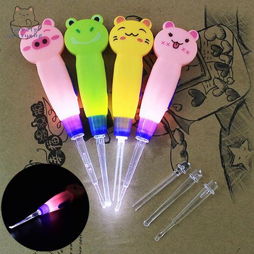 lovelycactushg Bebê Crianças Lanterna LED Orelha Picareta Cera Curette Removedor Limpador Cuidados De Saúde ,