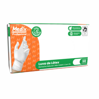 100un Luva Latex Profissional com Pó Medix - P-M-G-GG em Oferta na Shopee