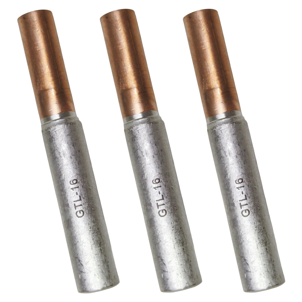 Kit 3 Luva de Emenda Bimetálica para Cabo Cobre 10mm e Alumínio de 16mm