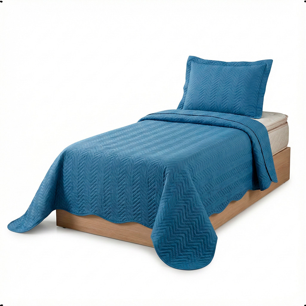 Kit Jogo de Cama Solteiro 150 Fios  2 Peças 1,60 x 2,40 + 50X70 Colcha Solteiro Cama Solteiro Quarto