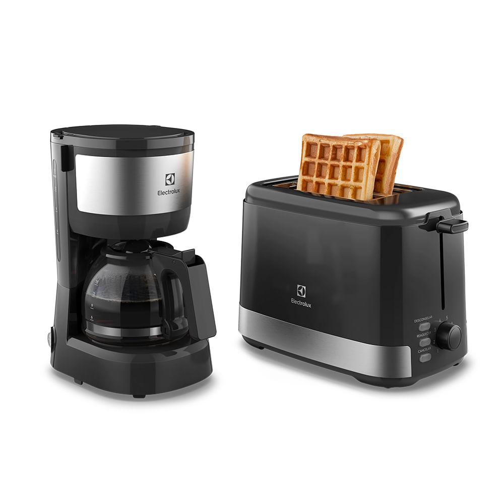 Kit Cafeteira 15 Xícaras e Torradeira Elétrica 8 Níveis Electrolux Efficient Inox (ECT10) em Oferta na Shopee