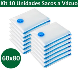 Kit 10 Sacos a Vácuo 60x80cm • Organizador Hermético para Cobertor, Edredom, Toalhas e Roupas em Oferta na Shopee