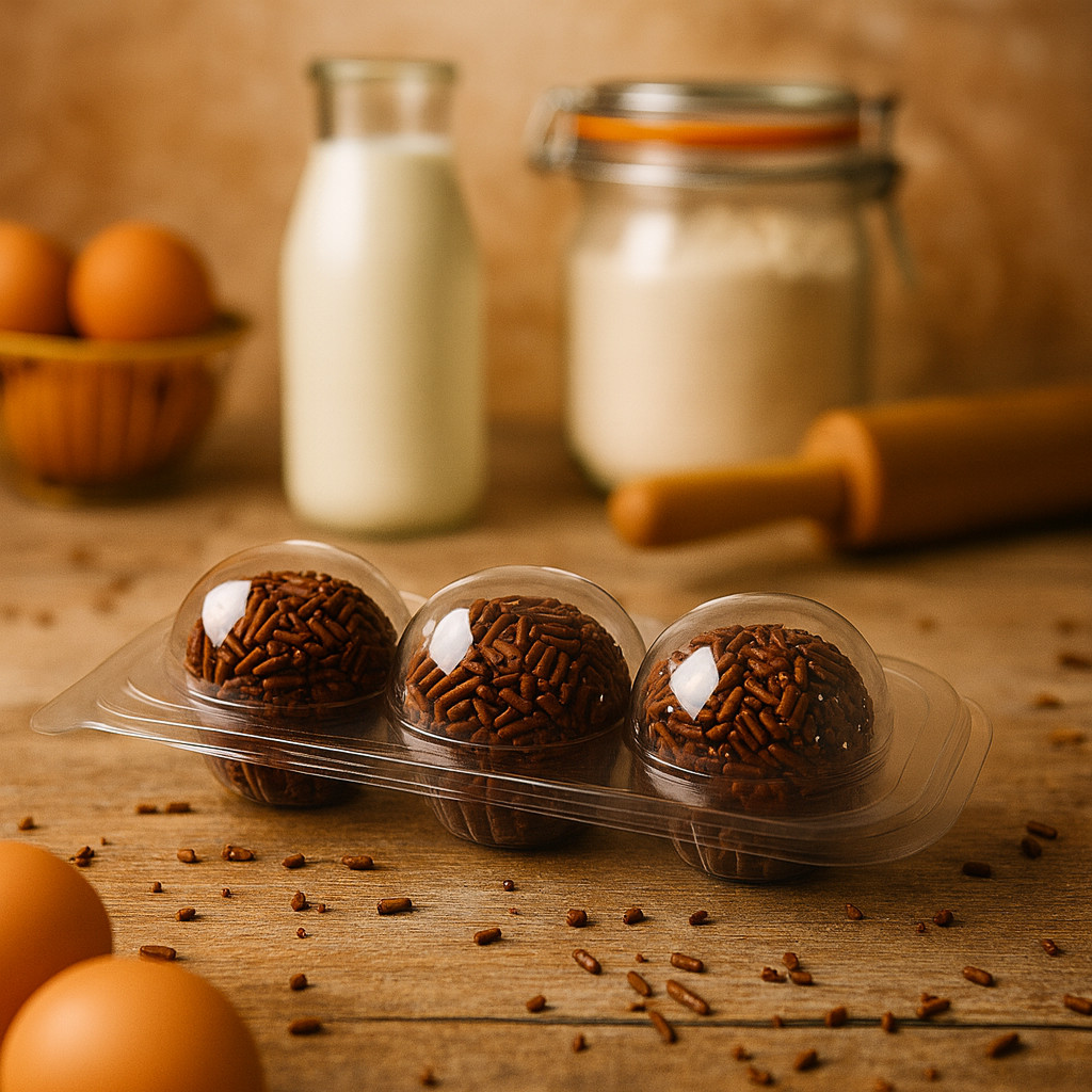 10 EMBALAGEM BLISTER PARA 3 DOCES E BRIGADEIROS BWB 14152 (CHOCO) — imagem 2 de 2