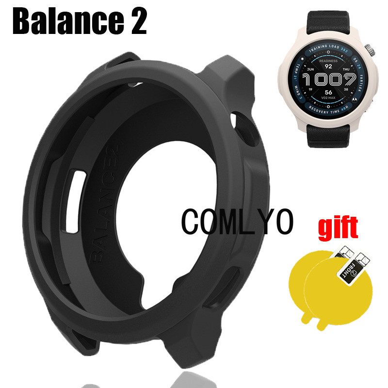 Para Amazfit balance 2 Caso Smartwatch Relógio Inteligente Protetor Pára-Choques Silicone Meia Capa Escudo De Tela