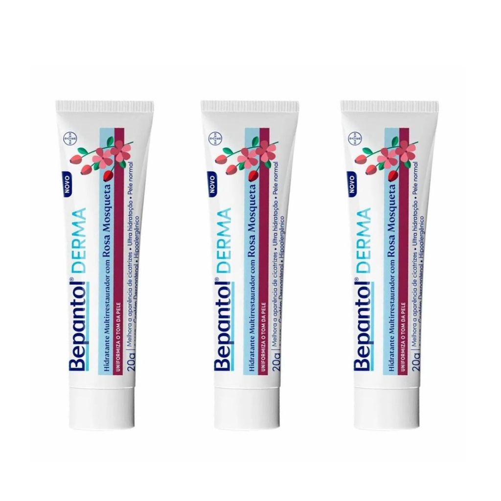 Hidratante Multirestaurador Rosa Mosqueta 3un Bepantol Derma em Oferta na Shopee