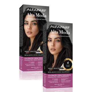 Kit 2 Tintura Creme Altamoda Alfaparf Castanho 4 Kit em Oferta na Shopee