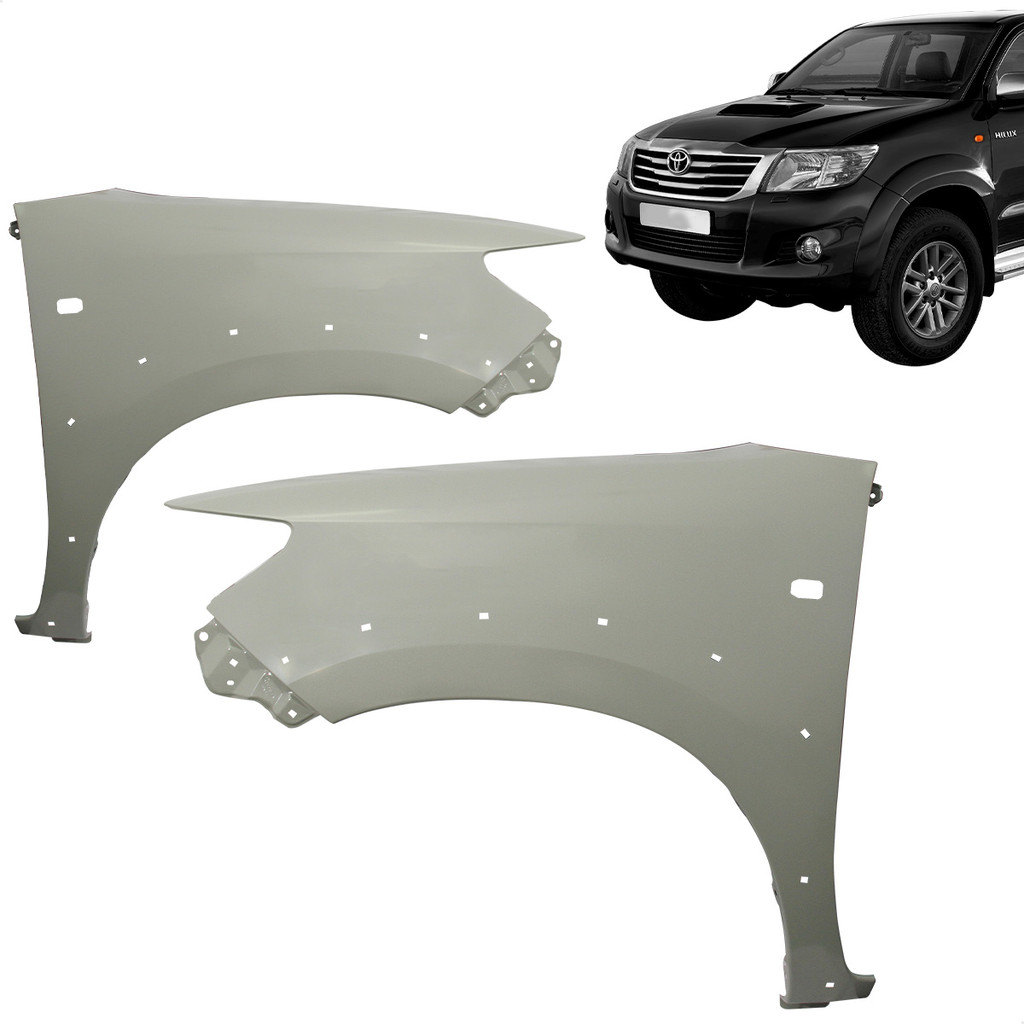 Par Paralama Dianteiro Hilux 2012 2013 2014 2015 Com Furo Alargador Pisca