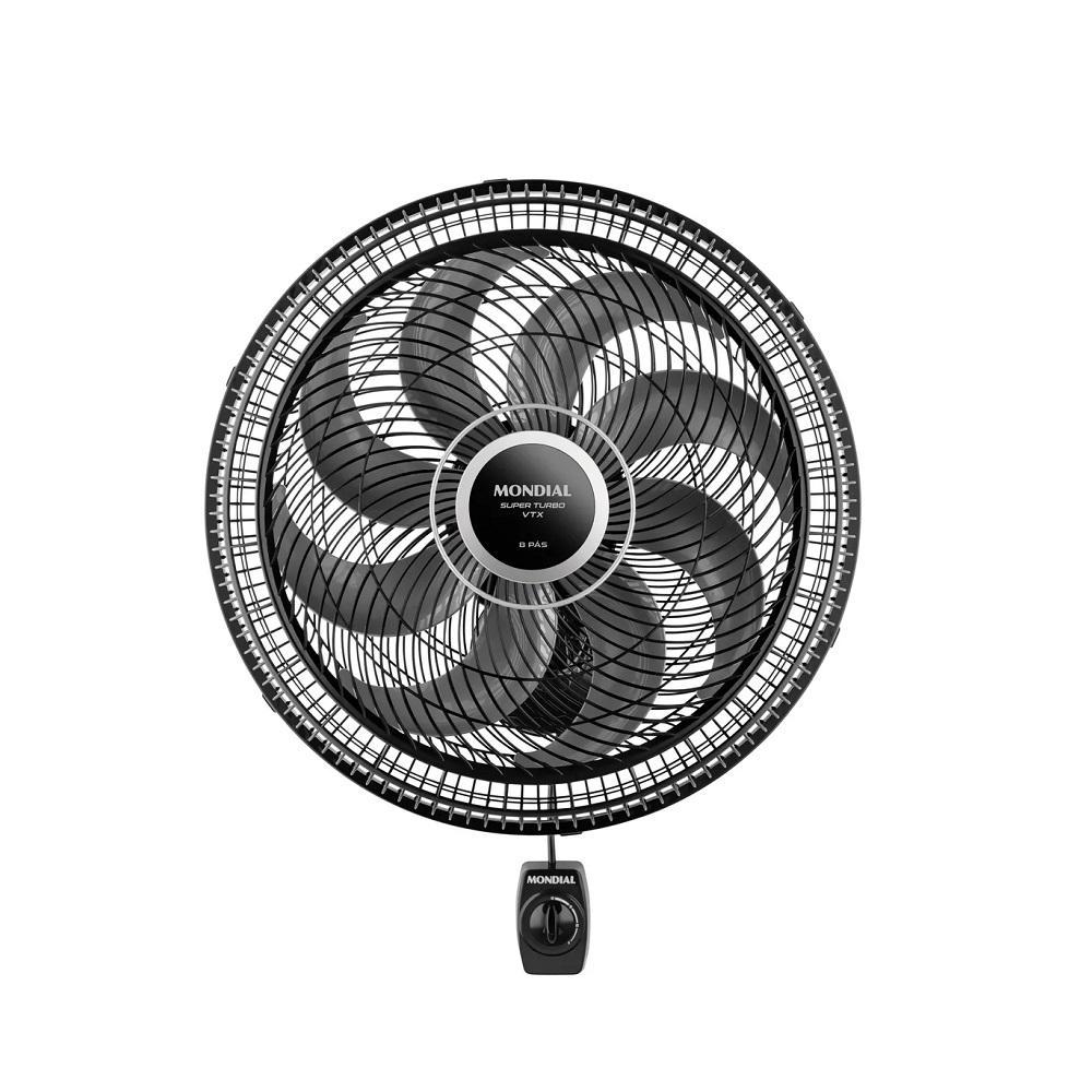 Ventilador De Parede Mondial Super Turbo 8 Pás 140W 40Cm Preto e Prata VTX-40P-8P - 127V