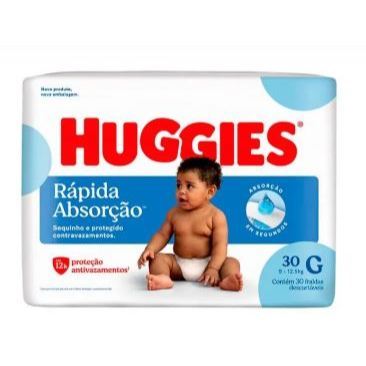 Fralda descartável Huggies Rápida Absorção Tamanho G 30 fraldas Carinho