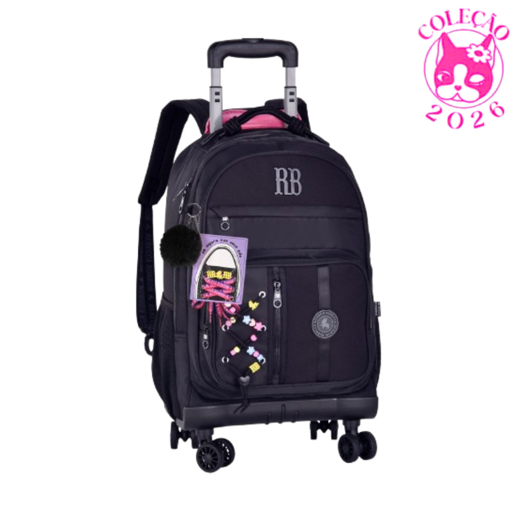 Mochila de Rodinhas 360º Com par de Cadarços Rebecca Bonbon Beaded Fun - Clio St