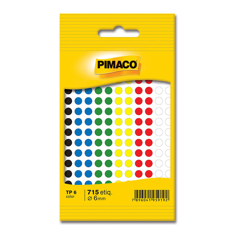 Etiqueta adesiva TP6 cores Pimaco