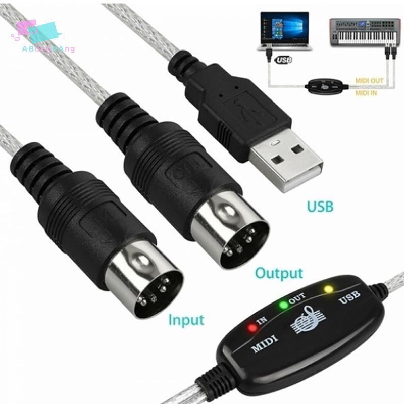 Abongbanghn Conversor De Cabo MIDI USB IN-OUT PC Para Adaptador De Teclado Musical