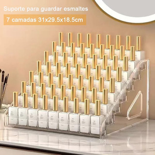 Espositor de Esmaltes 3/5/7 Andares Organizador de Cosméticos Acrílico Transparente Para …