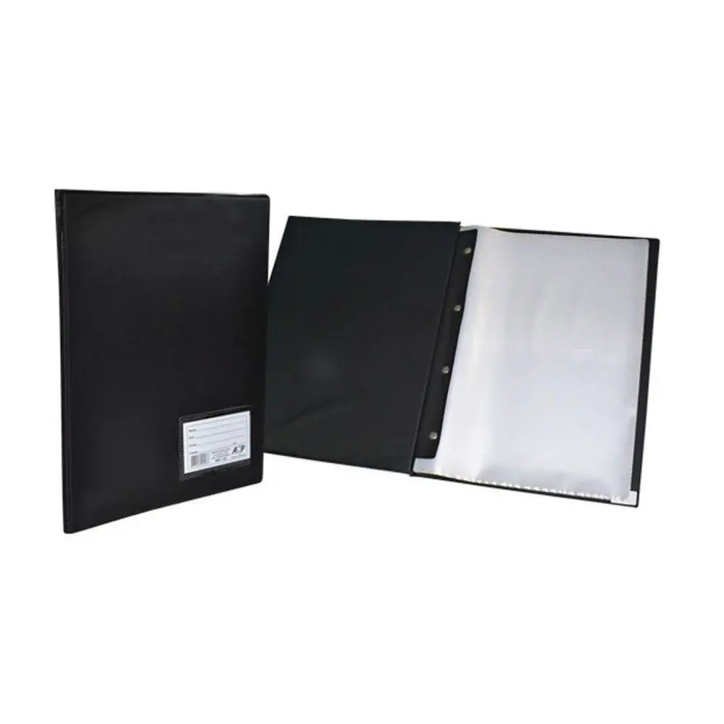 Pasta Catálogo 24,5cm X 33,5cm 50 Fls. 0.60 Plásticas com Visor Preta ACP