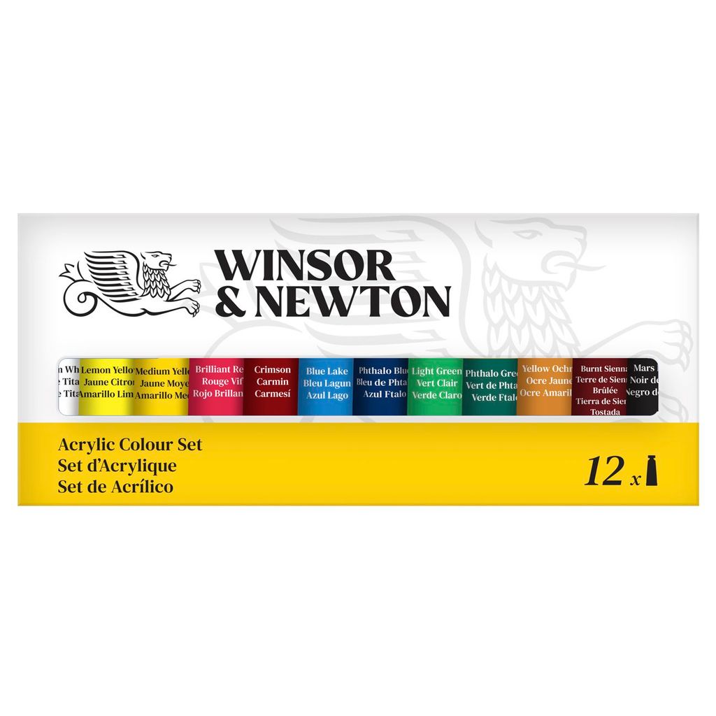Tinta Acrilica Winsor Newton 12 Cores Qualidade profissional Bisnaga