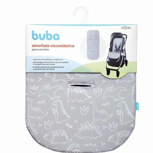 Almofada Para Carrinho Dino Cinza 18494 Buba em Oferta na Shopee