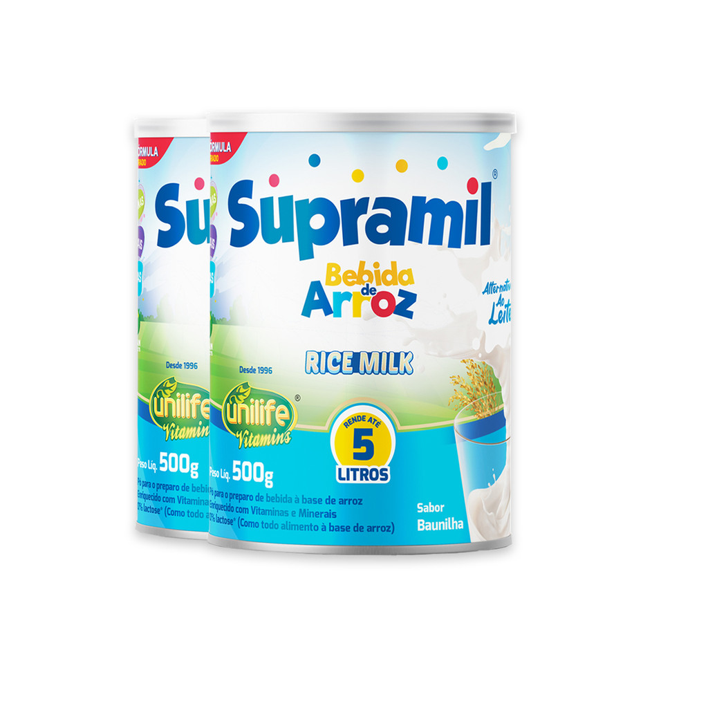Kit 2 Supramil Bebida Rice Milk Unilife 500g