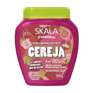 Creme para Pentear + Creme Hidratante + Ativador de Cachos Skala Frutástica 72h de Controle de Frizz Cereja 1kg em Oferta na Shopee