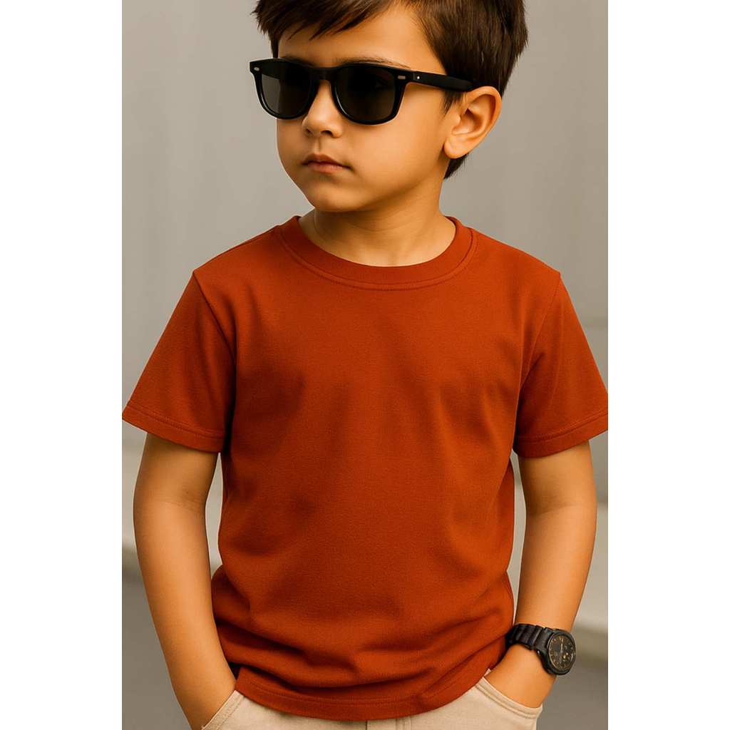 Camiseta Lisa Manga Curta Infantil Menino Menina Minimalista Boho Terrosos 1 ao 8 em Oferta na Shopee