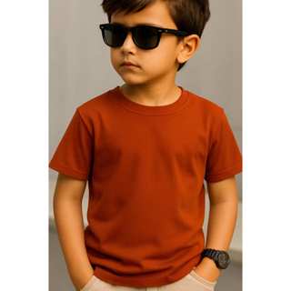 Camiseta Lisa Manga Curta Infantil Menino Menina Minimalista Boho Terrosos 1 ao 8 em Oferta na Shopee