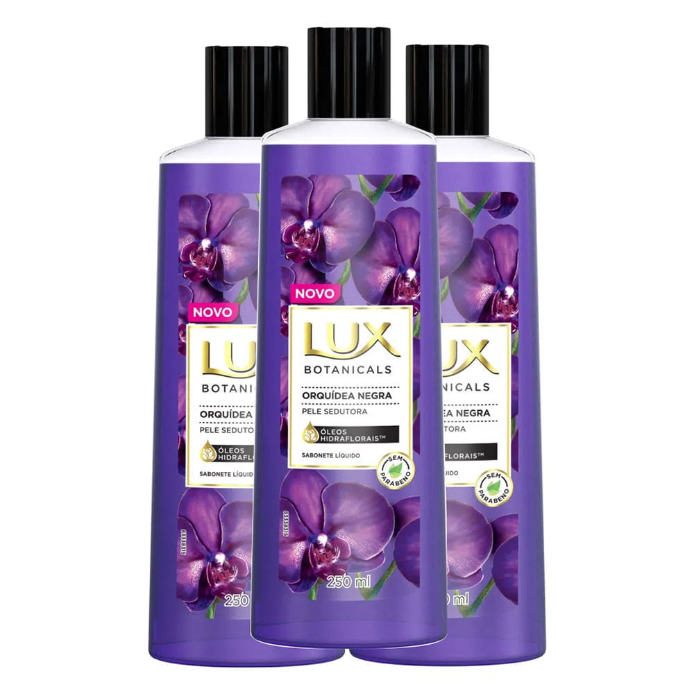 Kit 3 Sabonete Líquido Lux Botanicals Orquídea Negra 250ml em Oferta na Shopee