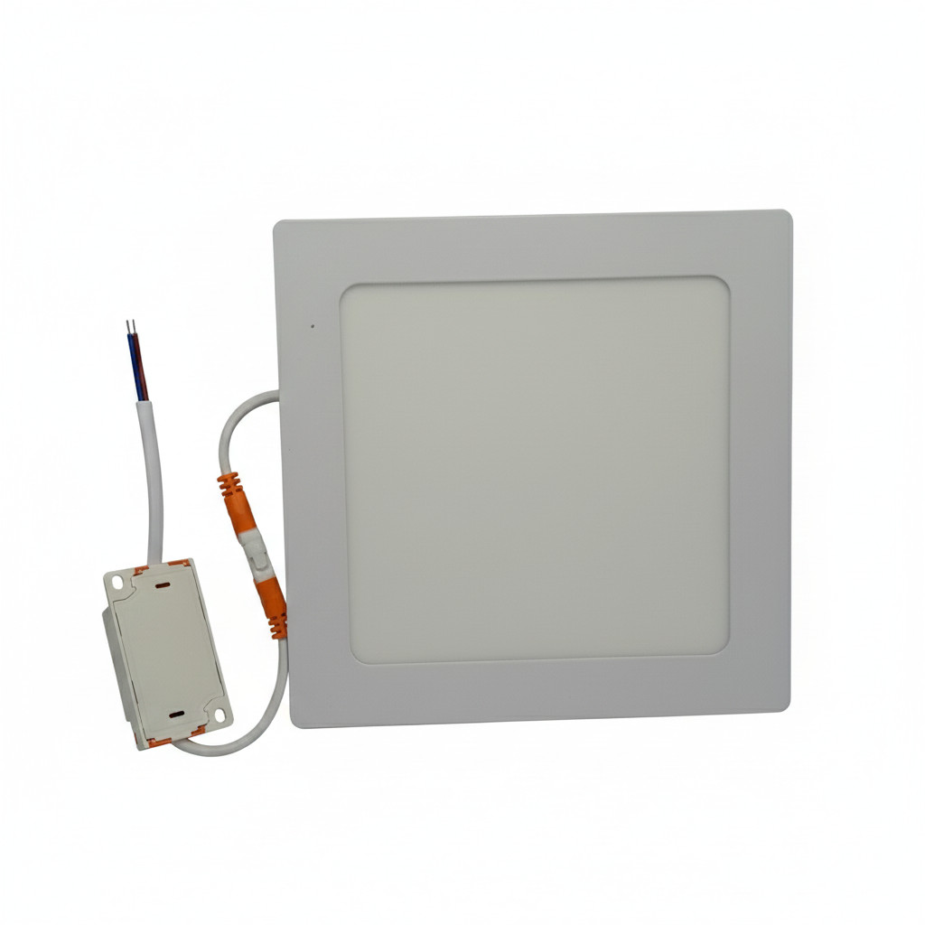 Painel LED Slim Embutir 12W 6500K Bivolt 17x17cm Llumm Plafon Quadrado Branco