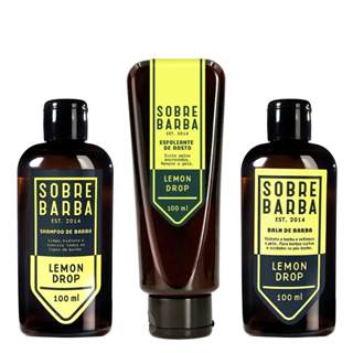 Kit para Barba Shampoo Balm Esfoliante SOBREBARBA Lemon Drop em Oferta na Shopee