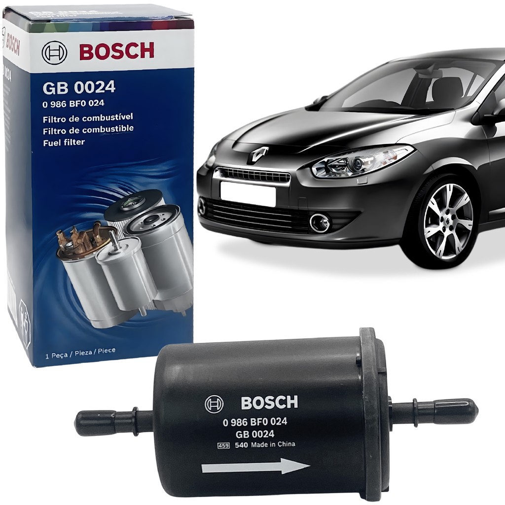 Filtro Combustível Bosch GB0024 Renault Fluence 2011 a 2019