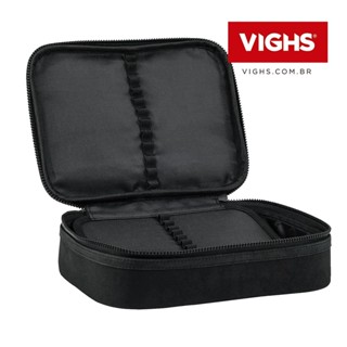 Estojo Escolar Box Nylon Com Alça Feminino/Masculino Organizador Com Divisórias Zíper Infantil em Oferta na Shopee