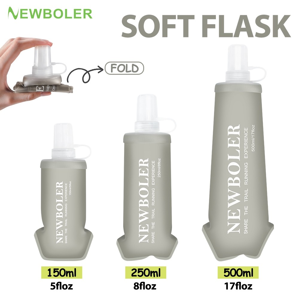 NEWBOLER 150ml 250ml 500ml Dobrável Garrafa Macia TPU De Água Para Esportes Ao Ar Livre Acampamento Caminhadas Fitness P em Oferta na Shopee