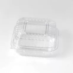Pote Quadrado PET com Tampa Articulada - Descartável Transparente - Ref.B 655 - 300ml - 10 unidades - BWB - Rizzo