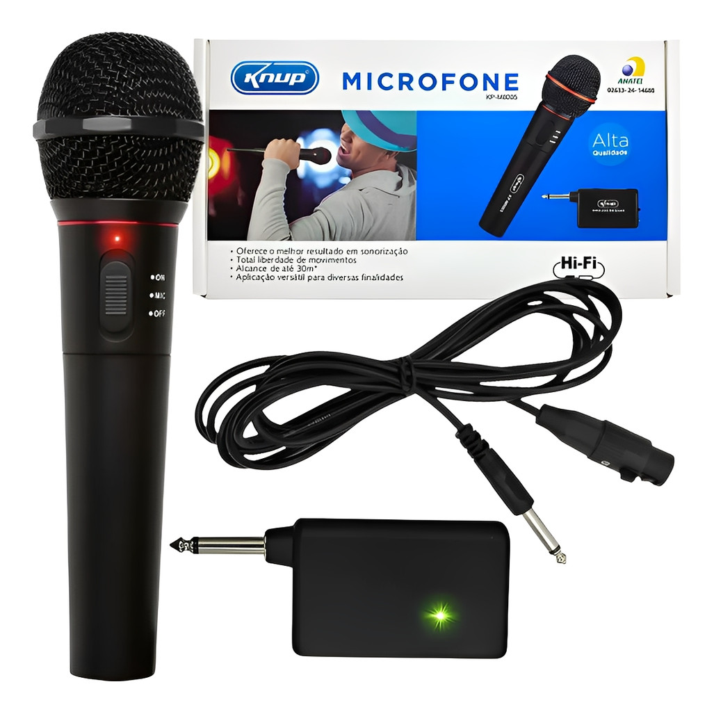Microfone Sem Fio Profissional P10 Alcance 30m Unidirecional Freq FM Karaokê Gravação Transmissão em Oferta na Shopee