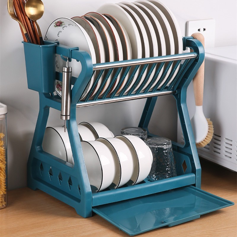 Escorredor de pratos de cozinha removível para pratos e talheres de plástico Top Home Fácil de instalar