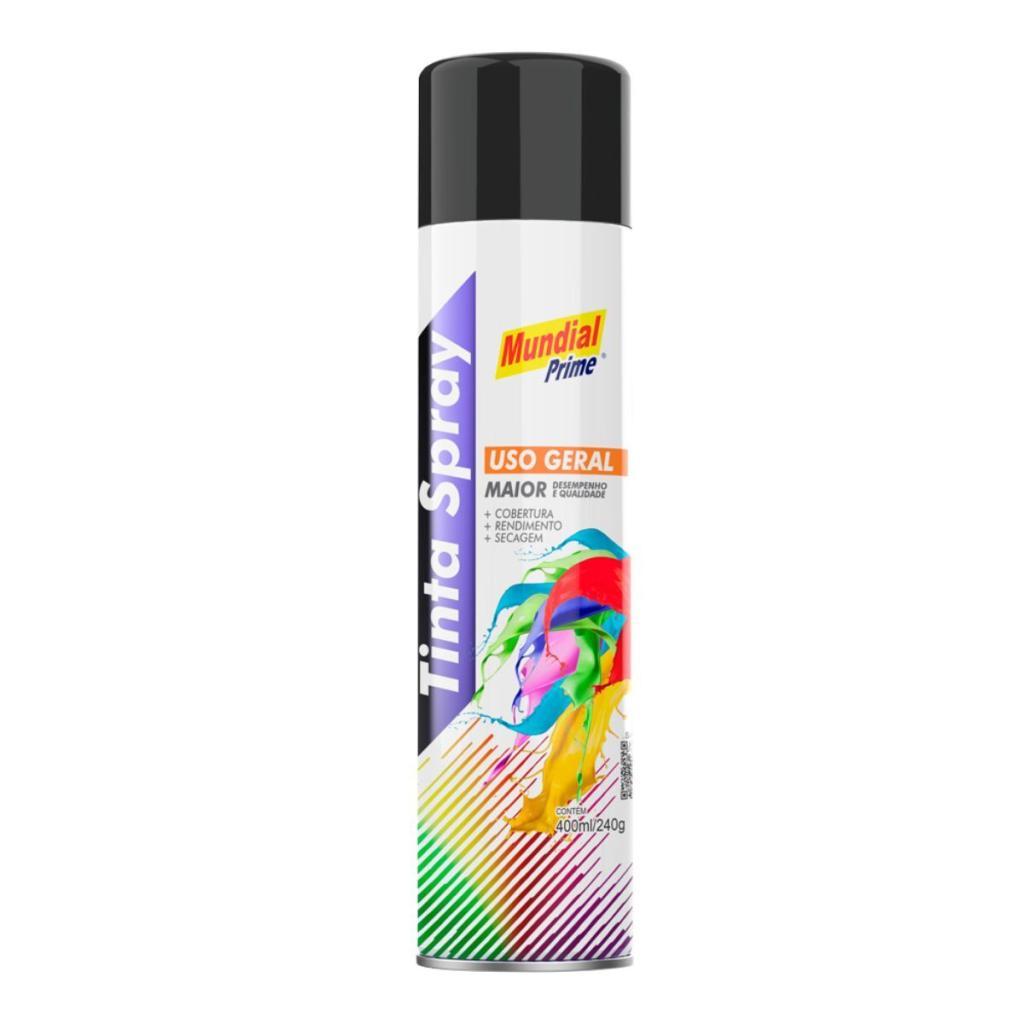 Tinta Spray Preto Semi Brilhante 400ml – Mundial Prime
