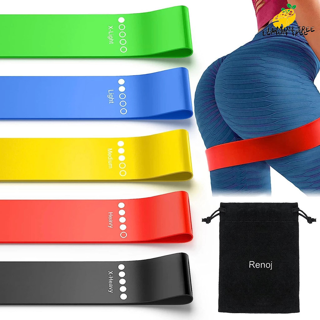 Imagem kit 5 Faixas Elástica de Resistência para yoga Pilates Treino Academia- Entrega Rapido