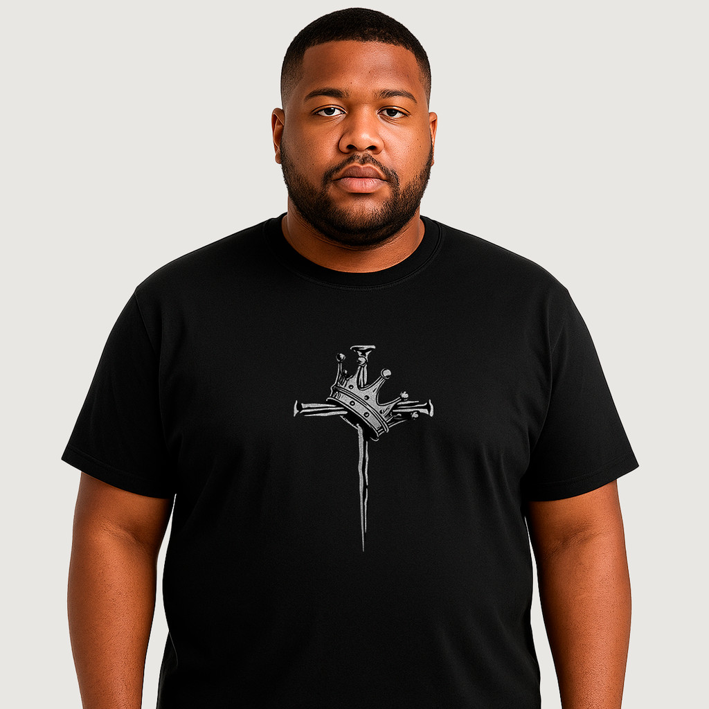 Camiseta preta católica cristã plus size masculina 30.1 penteado 100% algodão em Oferta na Shopee