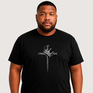 Camiseta preta católica cristã plus size masculina 30.1 penteado 100% algodão em Oferta na Shopee