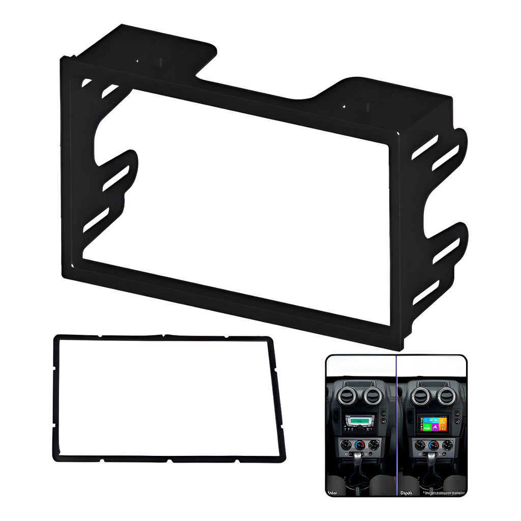 Moldura Painel 2din Golf Polo Bora Fox Fiesta Ecosport Tela Central Multimidia Dvd Mp5 Tv Som Cor Preto
