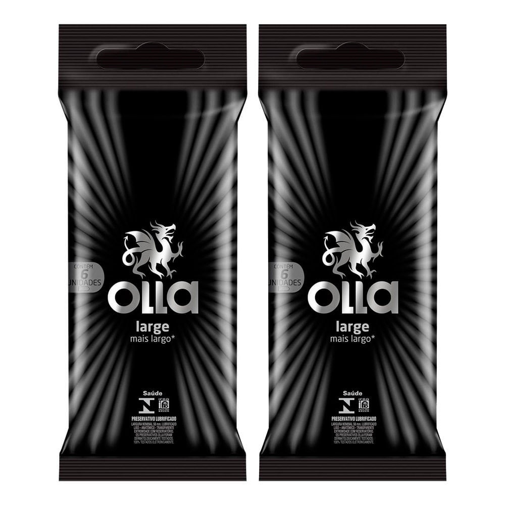 Kit 2 Preservativo Olla Large 6 Unidades em Oferta na Shopee