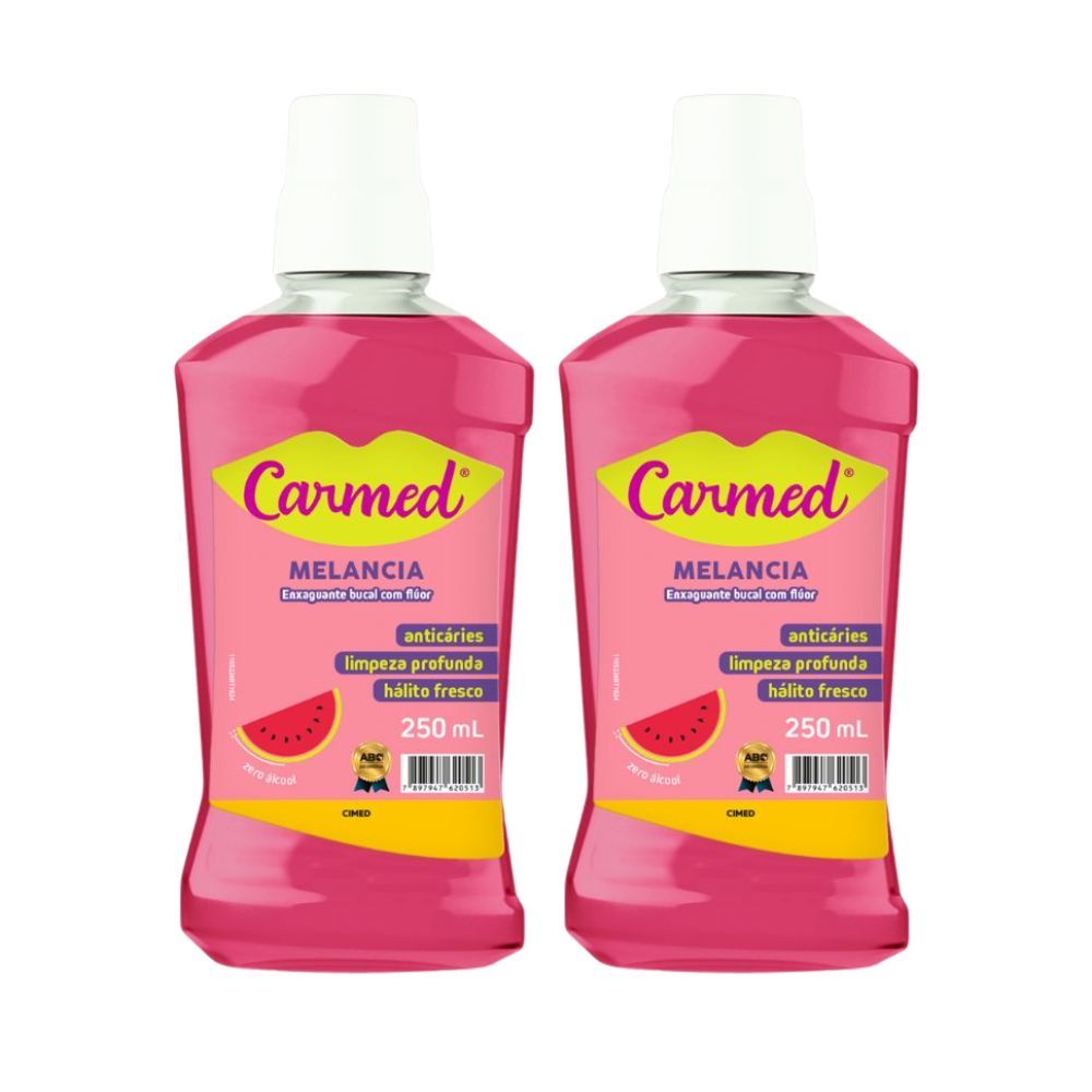 Kit 2 Enxaguante Bucal Carmed Melancia com Flúor 250ml em Oferta na Shopee
