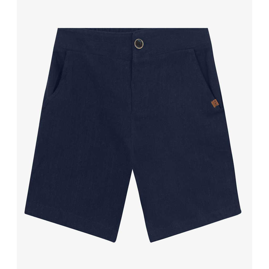 Bermuda Infantil Menino em Linho Trick Nick - Marinho ou Verde