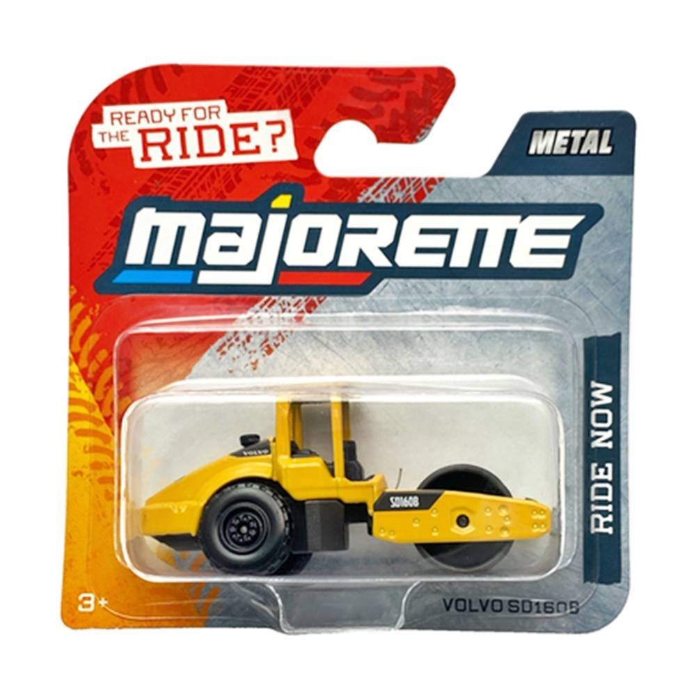 Miniatura Trator Volvo SD160B - Rolo Compressor Liso - Ride Now - Street Cars - 1:60 - 1:64 - Majorette